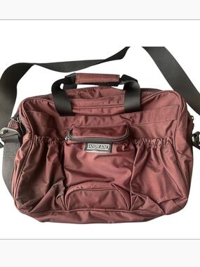 VTG Lands' End Nylon Travel Duffel Bag Heavy Duty Burgundy Maroon